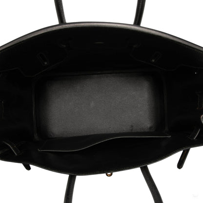 Second hand Hermes Birkin 35 Ardennes Leather Top - handle Handbag Noir - Tabita Bags