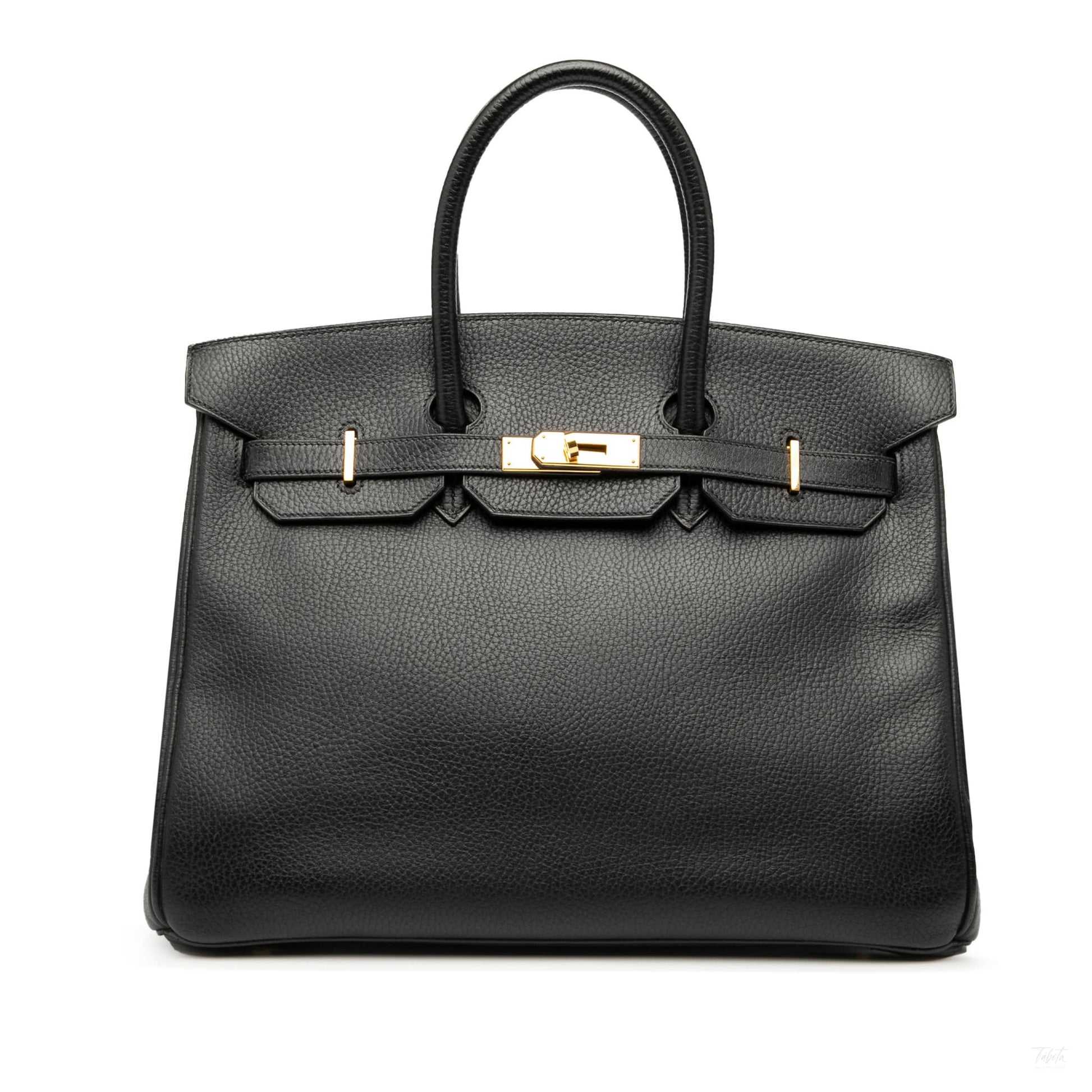 Second hand Hermes Birkin 35 Ardennes Leather Top - handle Handbag Noir - Tabita Bags