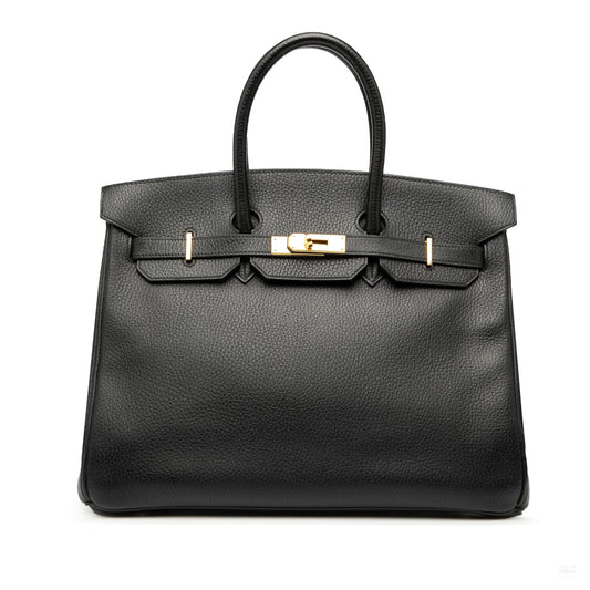Second hand Hermes Birkin 35 Ardennes Leather Top - handle Handbag Noir - Tabita Bags