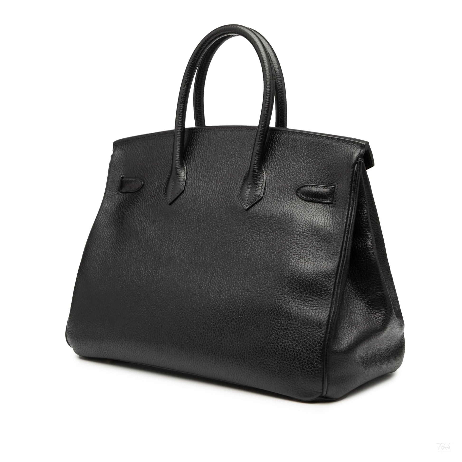 Second hand Hermes Birkin 35 Ardennes Leather Top - handle Handbag Noir - Tabita Bags