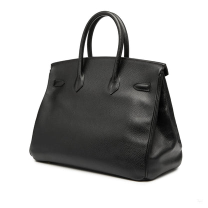 Second hand Hermes Birkin 35 Ardennes Leather Top - handle Handbag Noir - Tabita Bags
