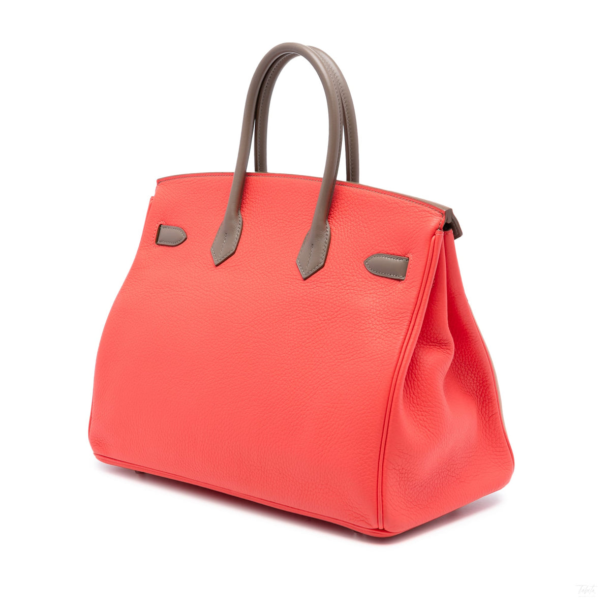 Second hand Hermes Birkin 35 Clemence and Swift Leather Tricolor Top - handle Handbag Rose Jaipur - Tabita Bags