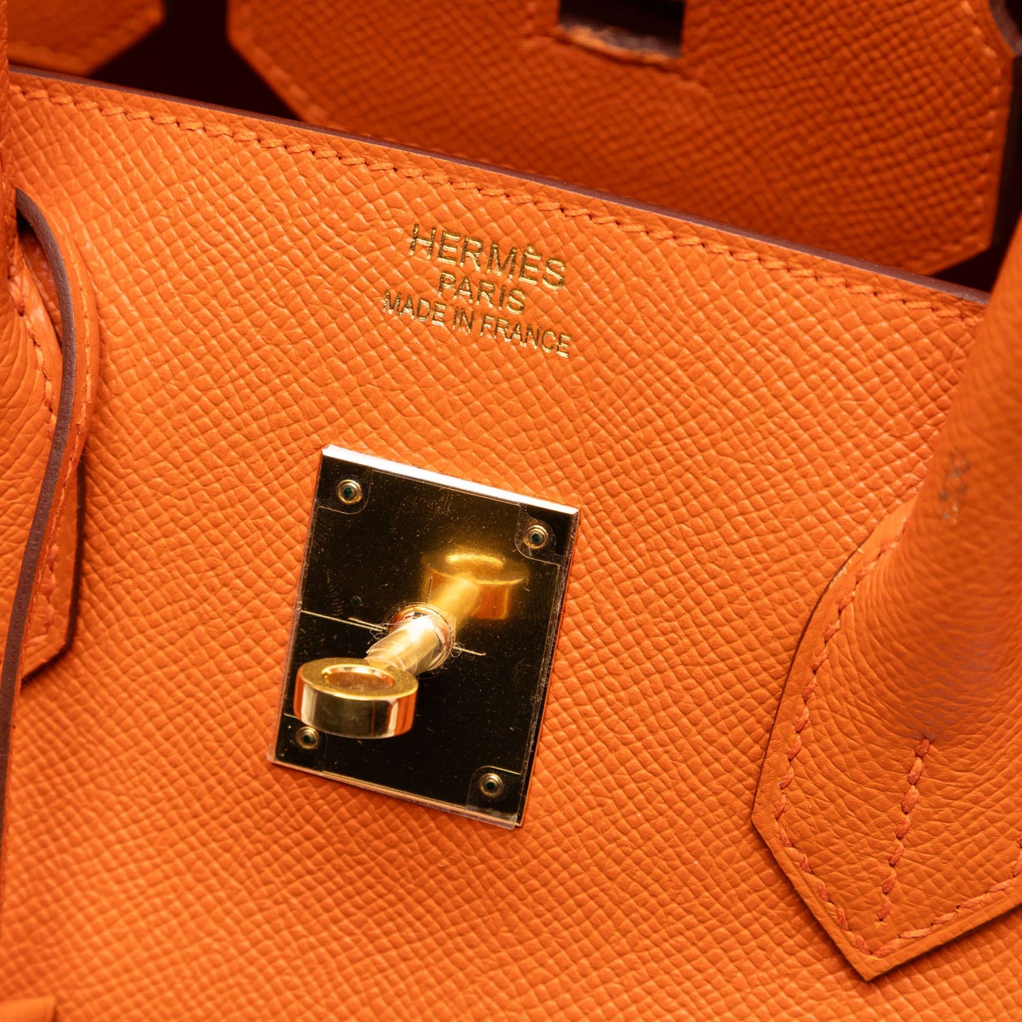 Second hand Hermes Birkin 35 Epsom Leather Top - handle Handbag Orange - Tabita Bags