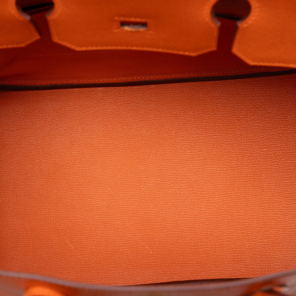 Second hand Hermes Birkin 35 Epsom Leather Top - handle Handbag Orange - Tabita Bags