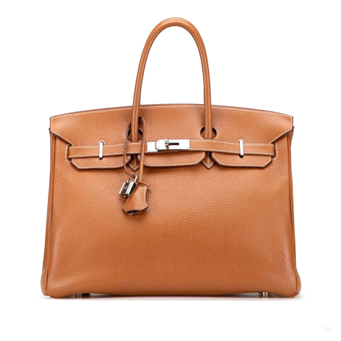 Second hand Hermes Birkin 35 Taurillon Clemence Leather Top - handle Bag Gold - Tabita Bags