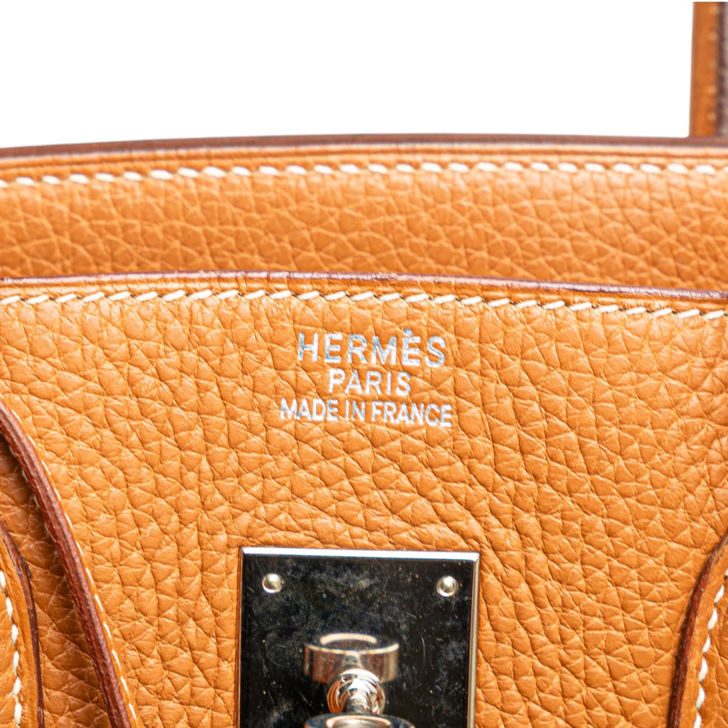 Second hand Hermes Birkin 35 Taurillon Clemence Leather Top - handle Bag Gold - Tabita Bags