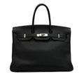 Second hand Hermes Birkin 35 Taurillon Clemence Leather Top-handle Handbag Black - Tabita Bags