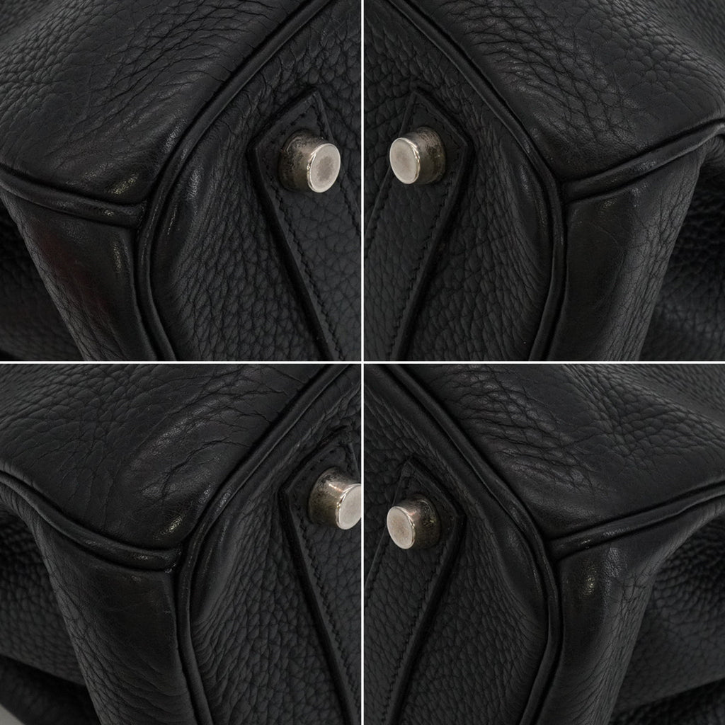 Second hand Hermes Birkin 35 Taurillon Clemence Leather Top-handle Handbag Black - Tabita Bags