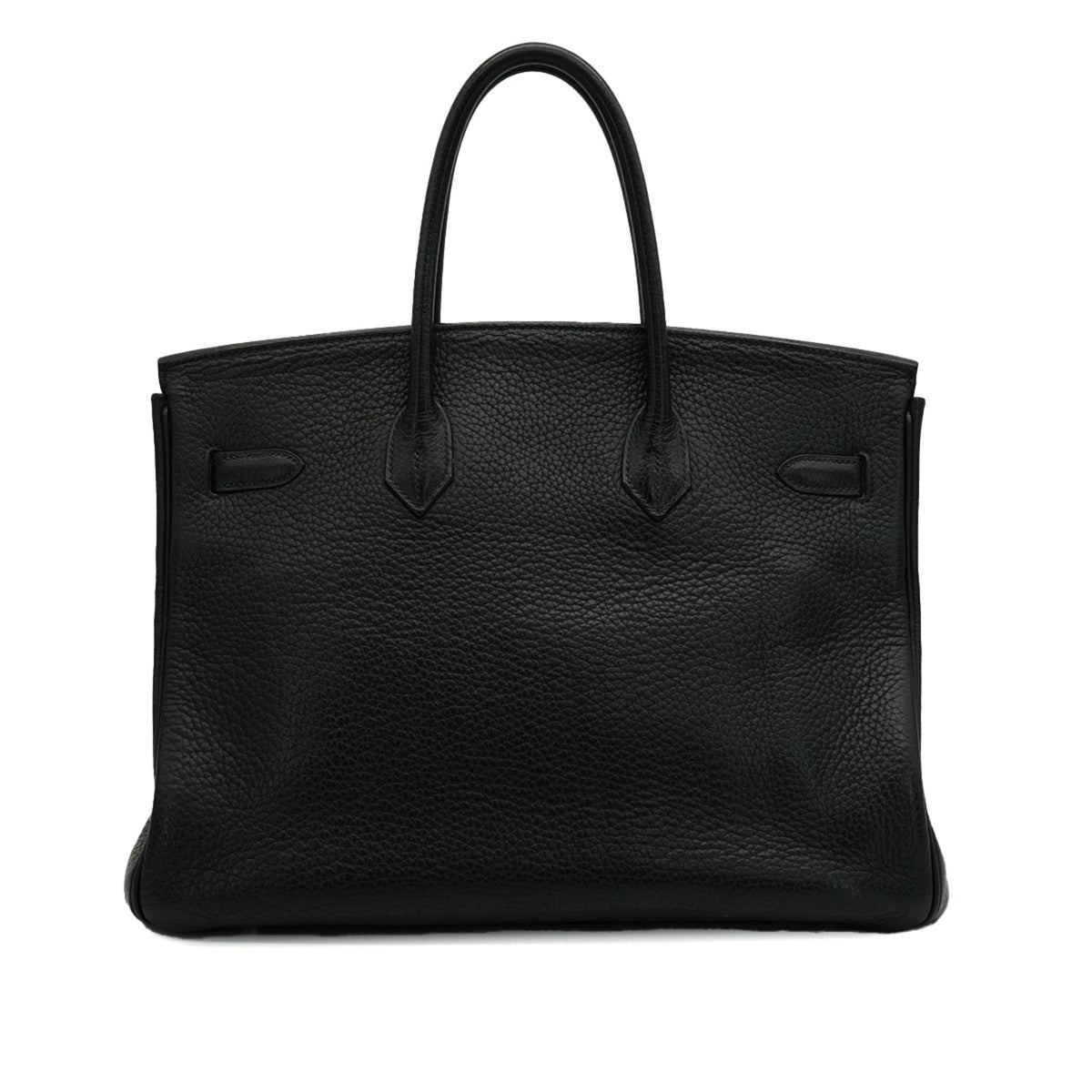 Second hand Hermes Birkin 35 Taurillon Clemence Leather Top-handle Handbag Black - Tabita Bags