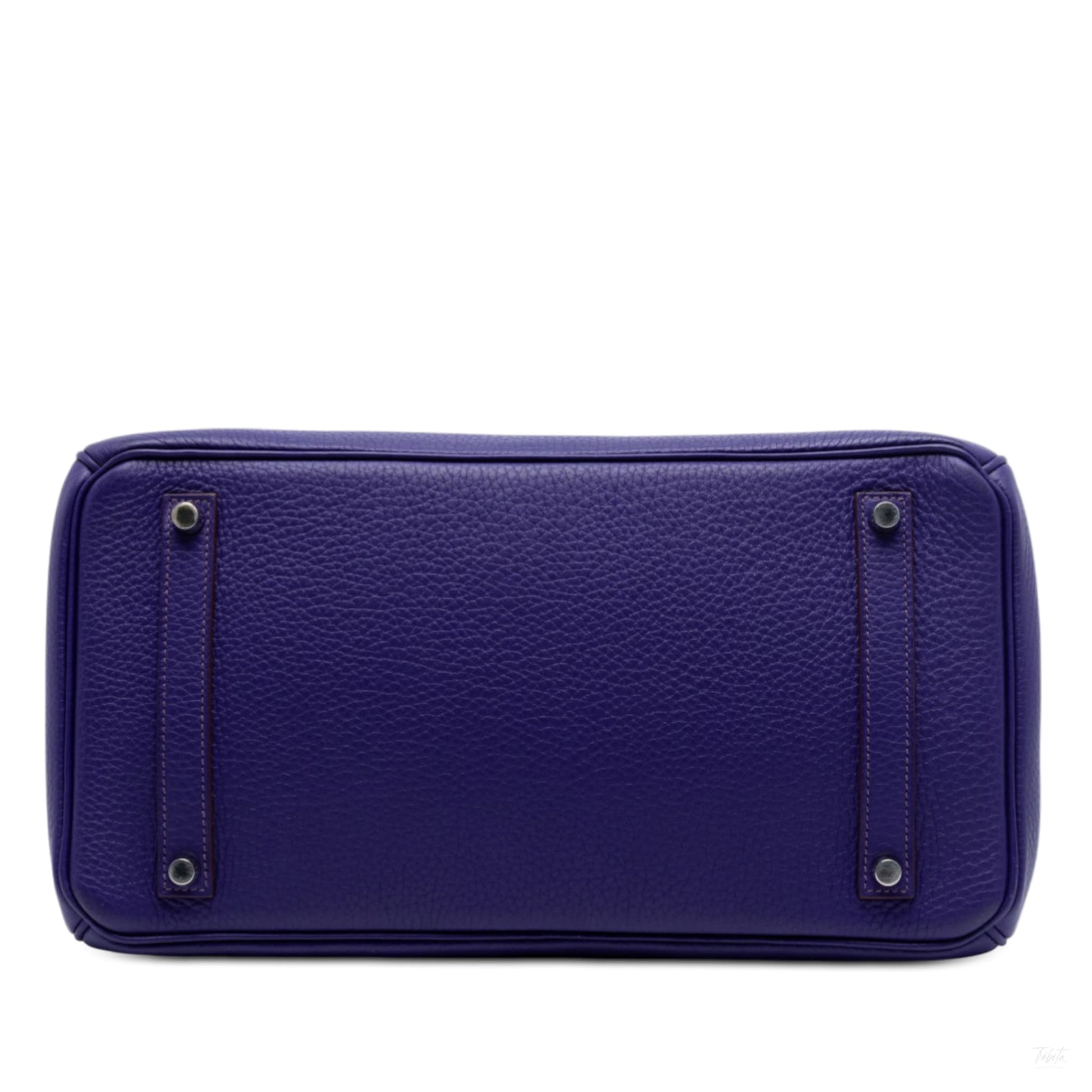 Second hand Hermes Birkin 35 Taurillon Clemence Leather Top - handle Handbag Iris - Tabita Bags