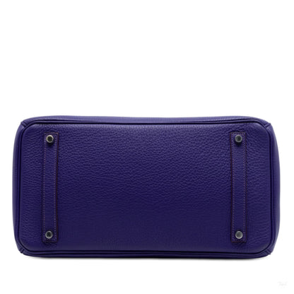 Second hand Hermes Birkin 35 Taurillon Clemence Leather Top - handle Handbag Iris - Tabita Bags