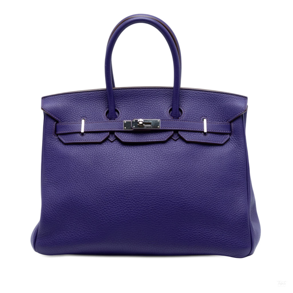 Second hand Hermes Birkin 35 Taurillon Clemence Leather Top - handle Handbag Iris - Tabita Bags