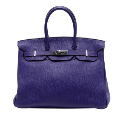 Second hand Hermes Birkin 35 Taurillon Clemence Leather Top - handle Handbag Iris - Tabita Bags