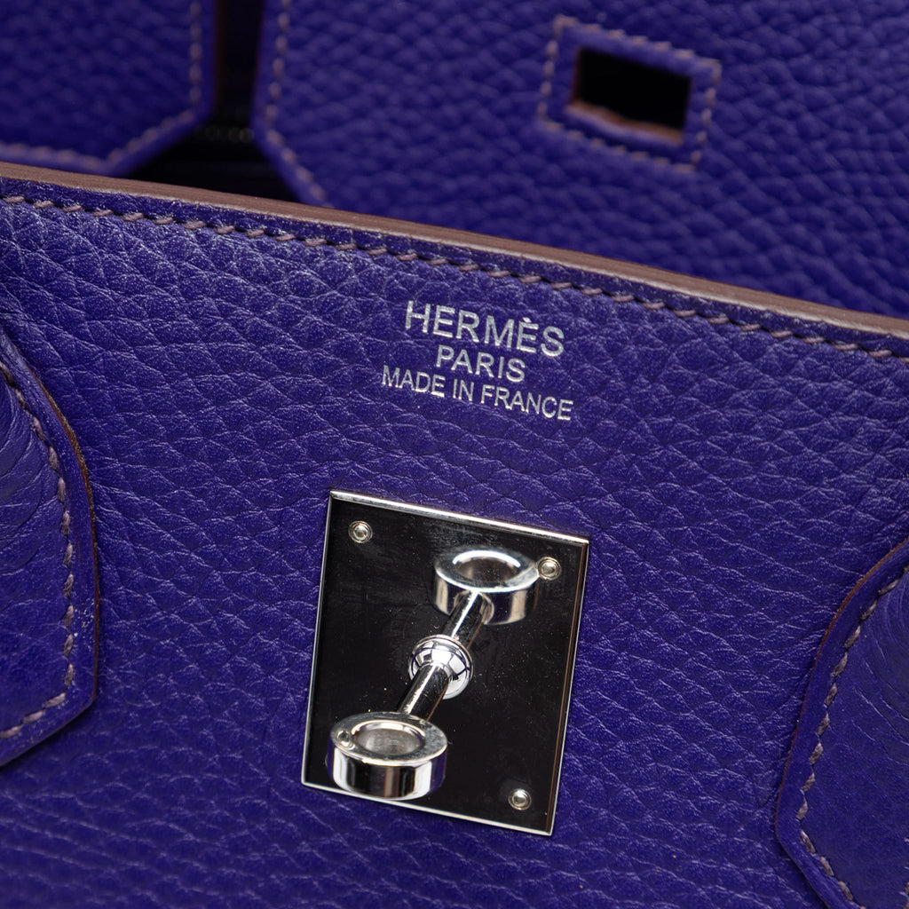 Second hand Hermes Birkin 35 Taurillon Clemence Leather Top - handle Handbag Iris - Tabita Bags