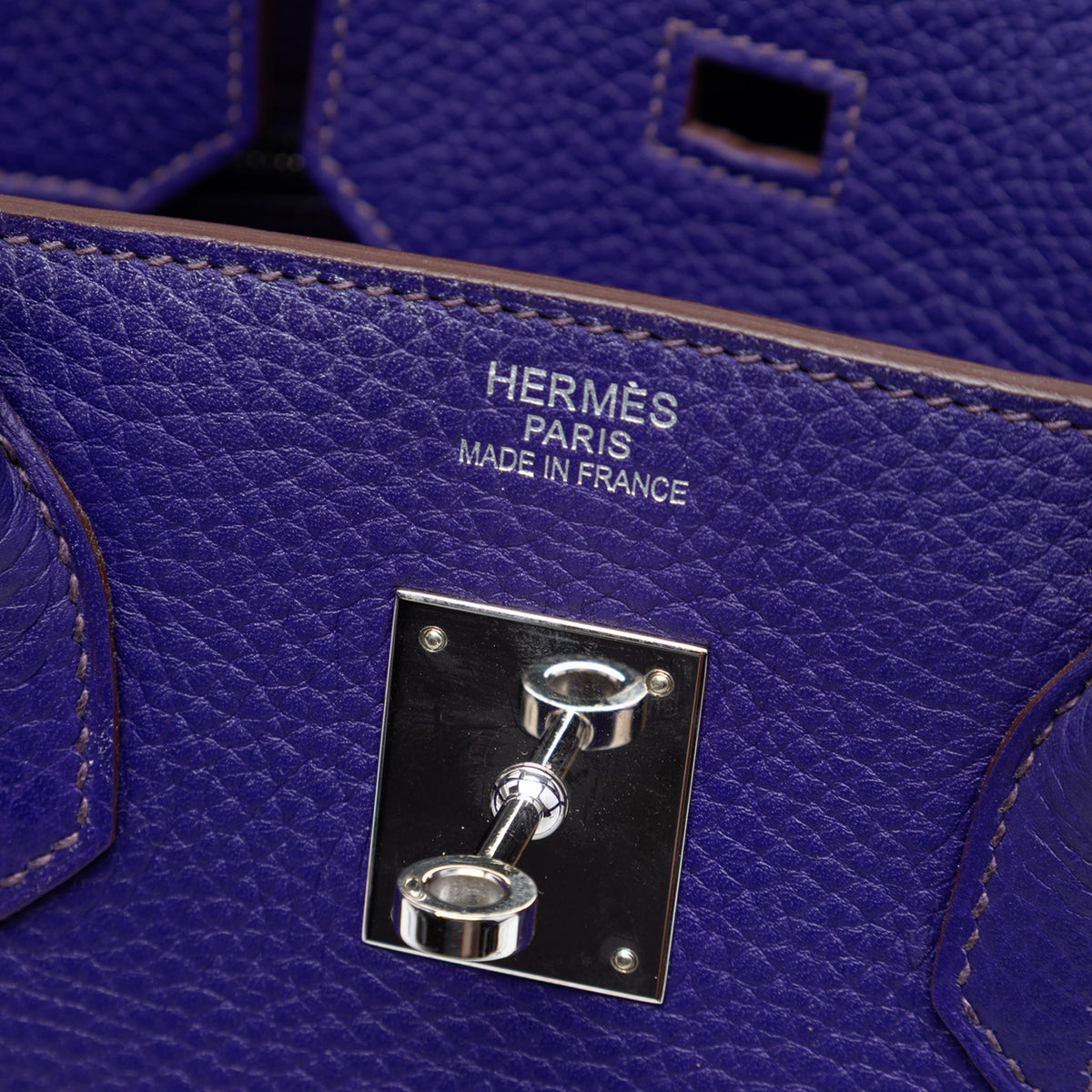 Second hand Hermes Birkin 35 Taurillon Clemence Leather Top - handle Handbag Iris - Tabita Bags