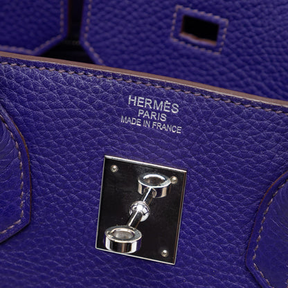 Second hand Hermes Birkin 35 Taurillon Clemence Leather Top - handle Handbag Iris - Tabita Bags