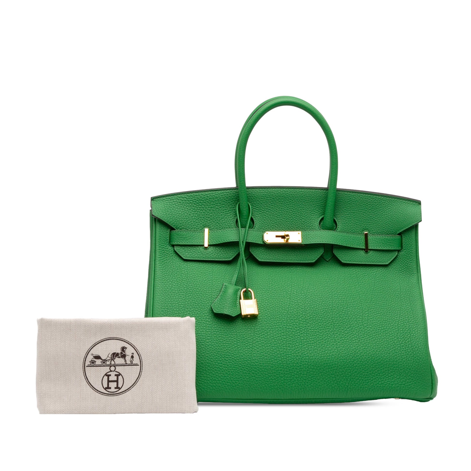 Second hand Hermes Birkin 35 Togo Leather Top - handle Bag Bambou - Tabita Bags