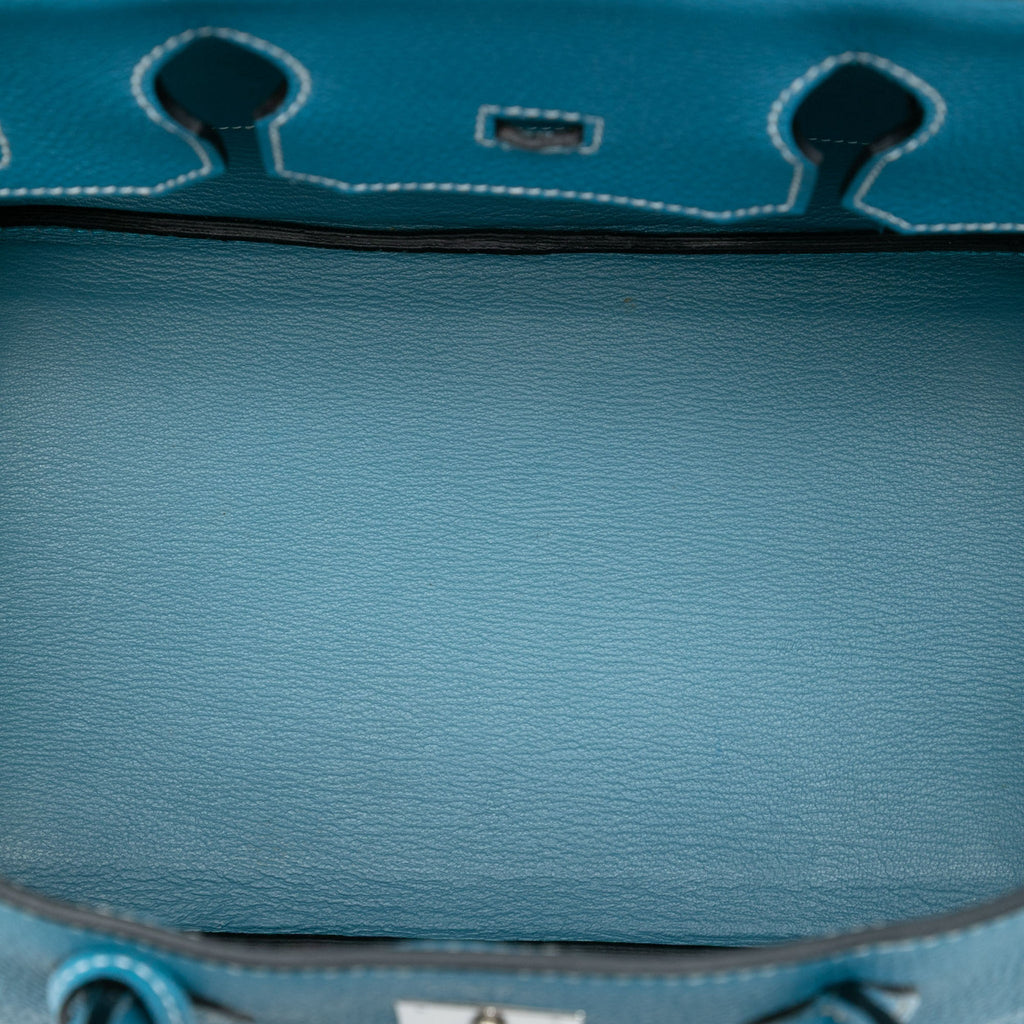 Second hand Hermes Birkin 35 Togo Leather Top - handle Bag Blue Jean - Tabita Bags