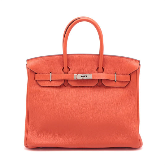 Second hand Hermes Birkin 35 Togo Leather Top - handle Bag Feu - Tabita Bags