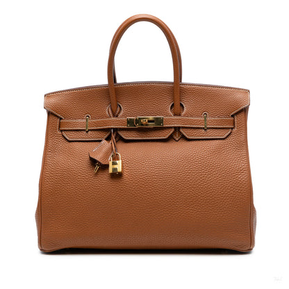 Second hand Hermes Birkin 35 Togo Leather Top - Handle Bag Gold - Tabita Bags