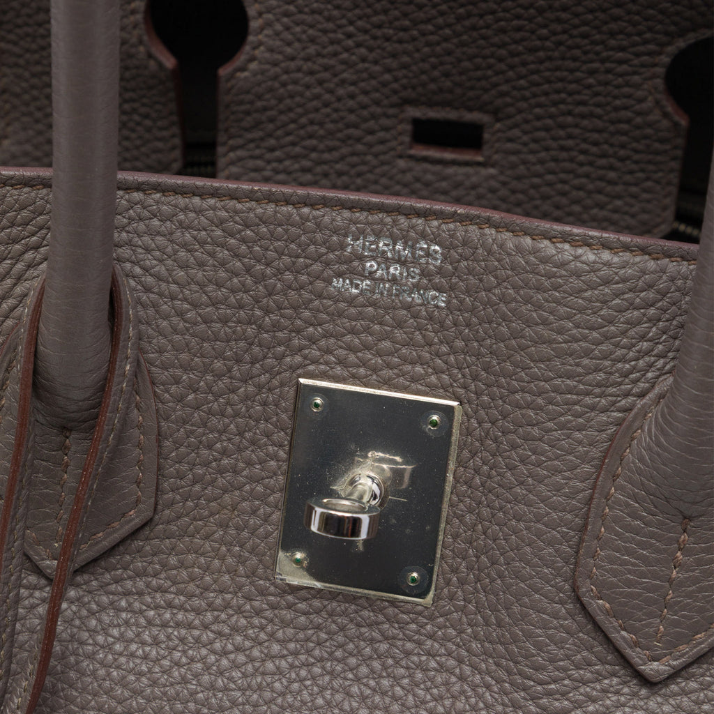 Second hand Hermes Birkin 35 Togo Leather Top-handle Bag Grey - Tabita Bags