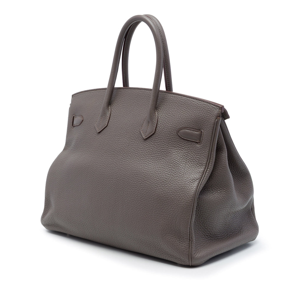 Second hand Hermes Birkin 35 Togo Leather Top-handle Bag Grey - Tabita Bags
