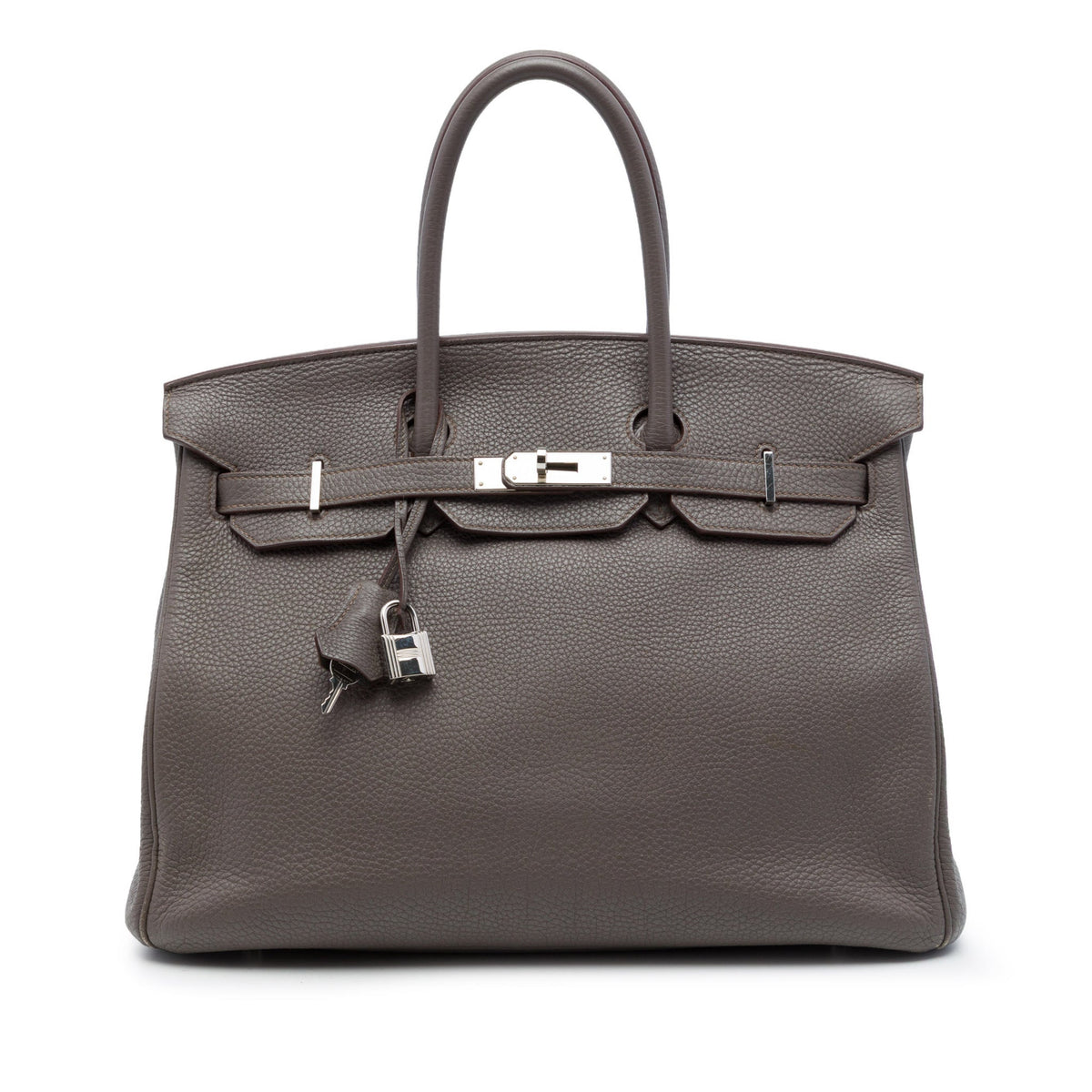 Second hand Hermes Birkin 35 Togo Leather Top-handle Bag Grey - Tabita Bags