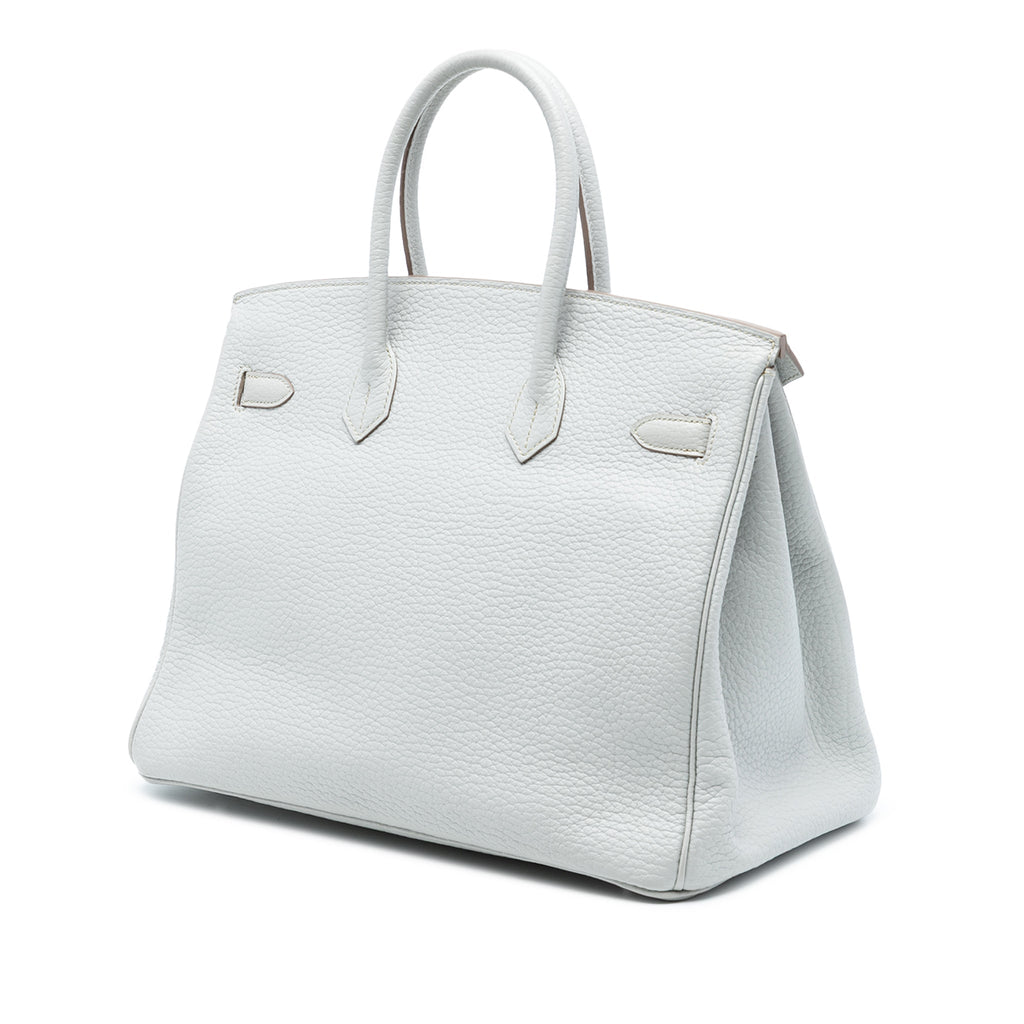 Second hand Hermes Birkin 35 Togo Leather Top - handle Bag Gris Pale - Tabita Bags