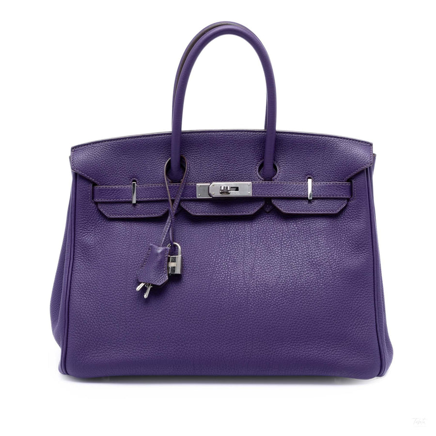 Second hand Hermes Birkin 35 Togo Leather Top - handle Bag Iris - Tabita Bags