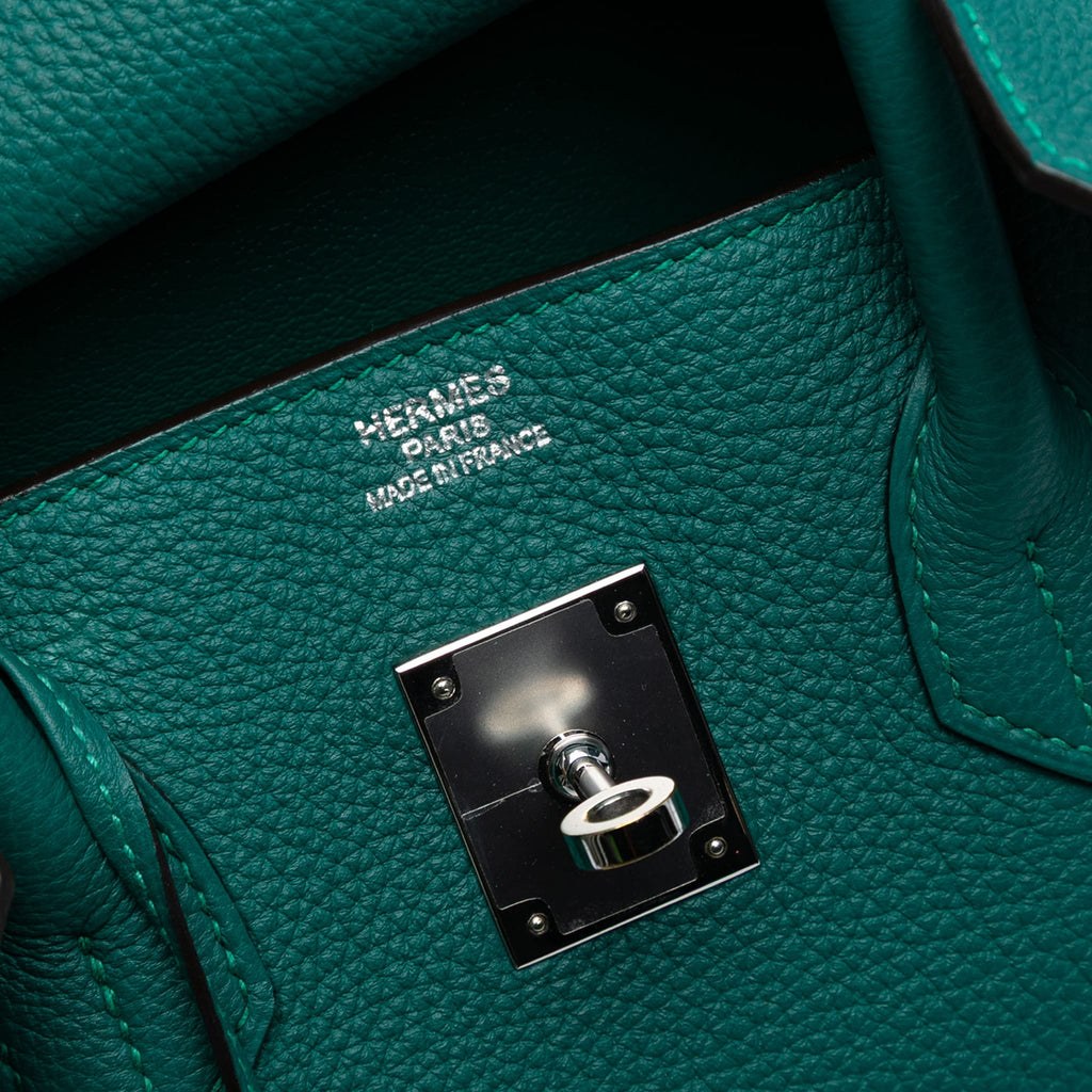 Second hand Hermes Birkin 35 Togo Leather Top - Handle Bag Malachite - Tabita Bags