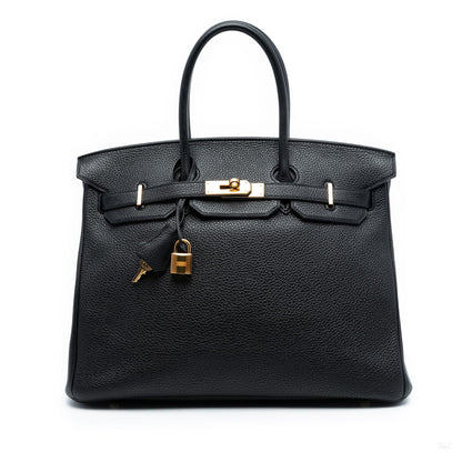 Second hand Hermes Birkin 35 Togo Leather Top - handle Bag Noir - Tabita Bags