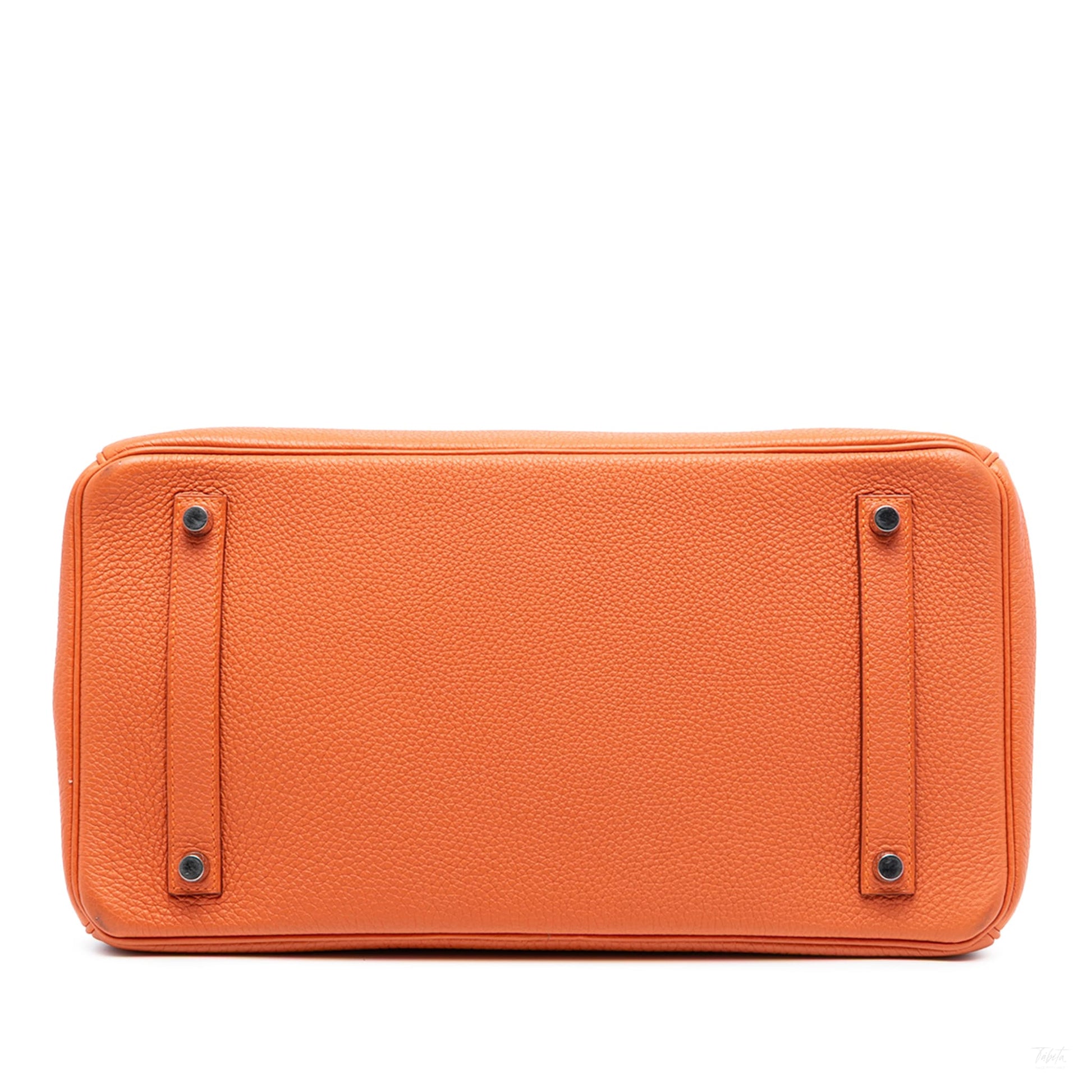 Second hand Hermes Birkin 35 Togo Leather Top - Handle Bag Orange - Tabita Bags