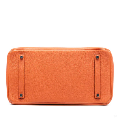 Second hand Hermes Birkin 35 Togo Leather Top - Handle Bag Orange - Tabita Bags