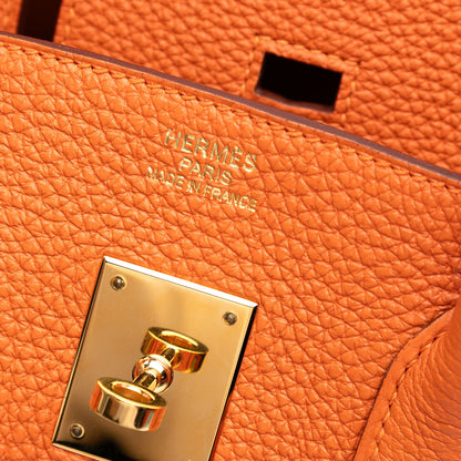 Second hand Hermes Birkin 35 Togo Leather Top - Handle Bag Orange - Tabita Bags