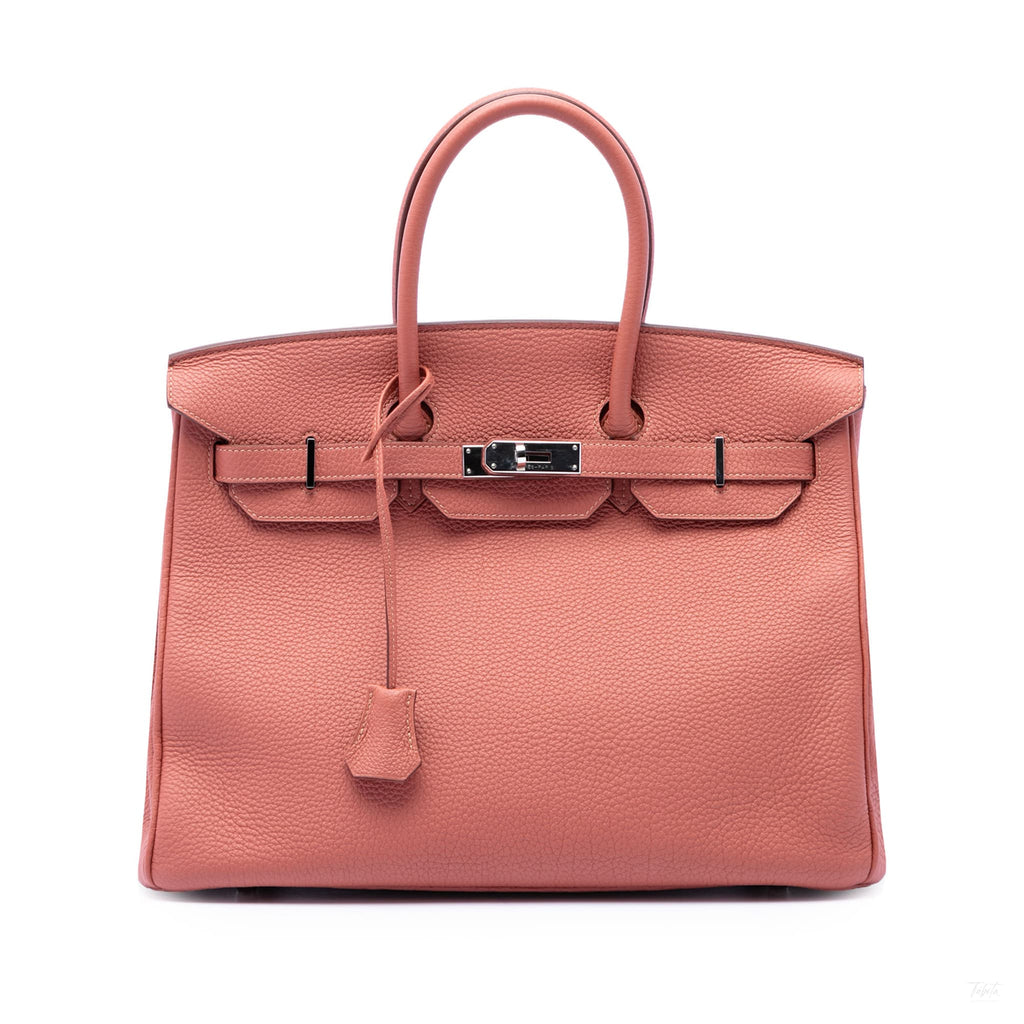 Second hand Hermes Birkin 35 Togo Leather Top-handle Bag Pink - Tabita Bags