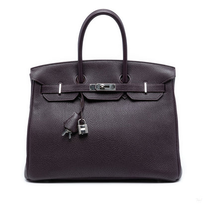 Second hand Hermes Birkin 35 Togo Leather Top - Handle Bag Raisin - Tabita Bags