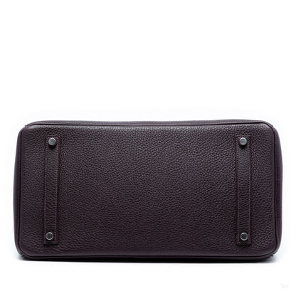 Second hand Hermes Birkin 35 Togo Leather Top - Handle Bag Raisin - Tabita Bags