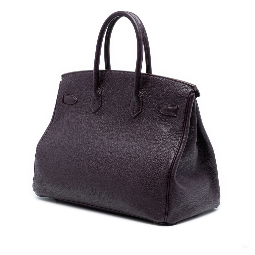 Second hand Hermes Birkin 35 Togo Leather Top - Handle Bag Raisin - Tabita Bags