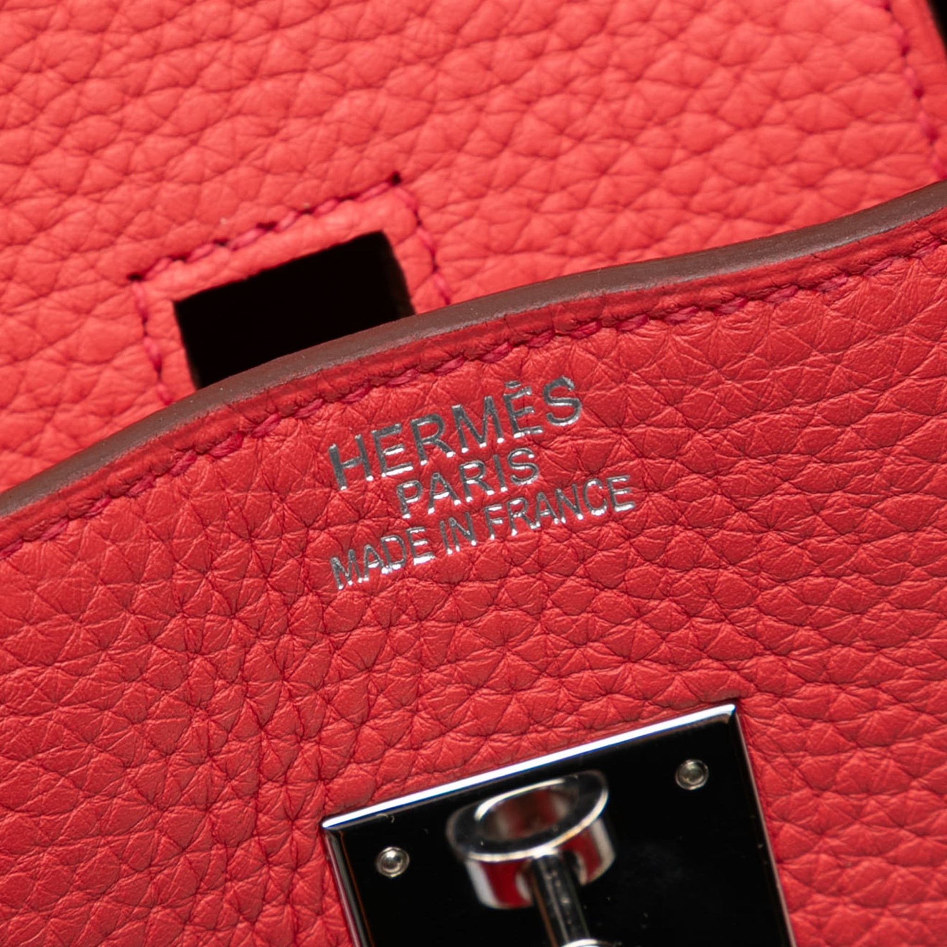 Second hand Hermes Birkin 35 Togo Leather Top - Handle Bag Rouge Casaque - Tabita Bags