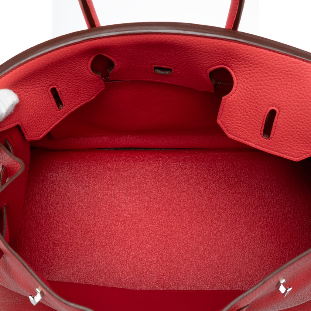 Second hand Hermes Birkin 35 Togo Leather Top - Handle Bag Rouge Casaque - Tabita Bags