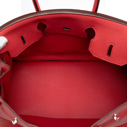 Second hand Hermes Birkin 35 Togo Leather Top - Handle Bag Rouge Casaque - Tabita Bags