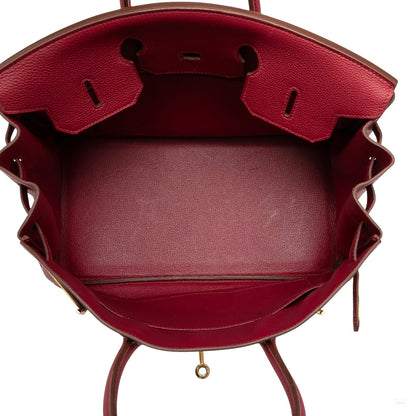 Second hand Hermes Birkin 35 Togo Leather Top - handle Bag Rouge Grenat - Tabita Bags