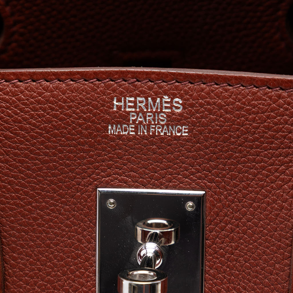 Second hand Hermes Birkin 35 Togo Leather Top - handle Bag Rouge H - Tabita Bags