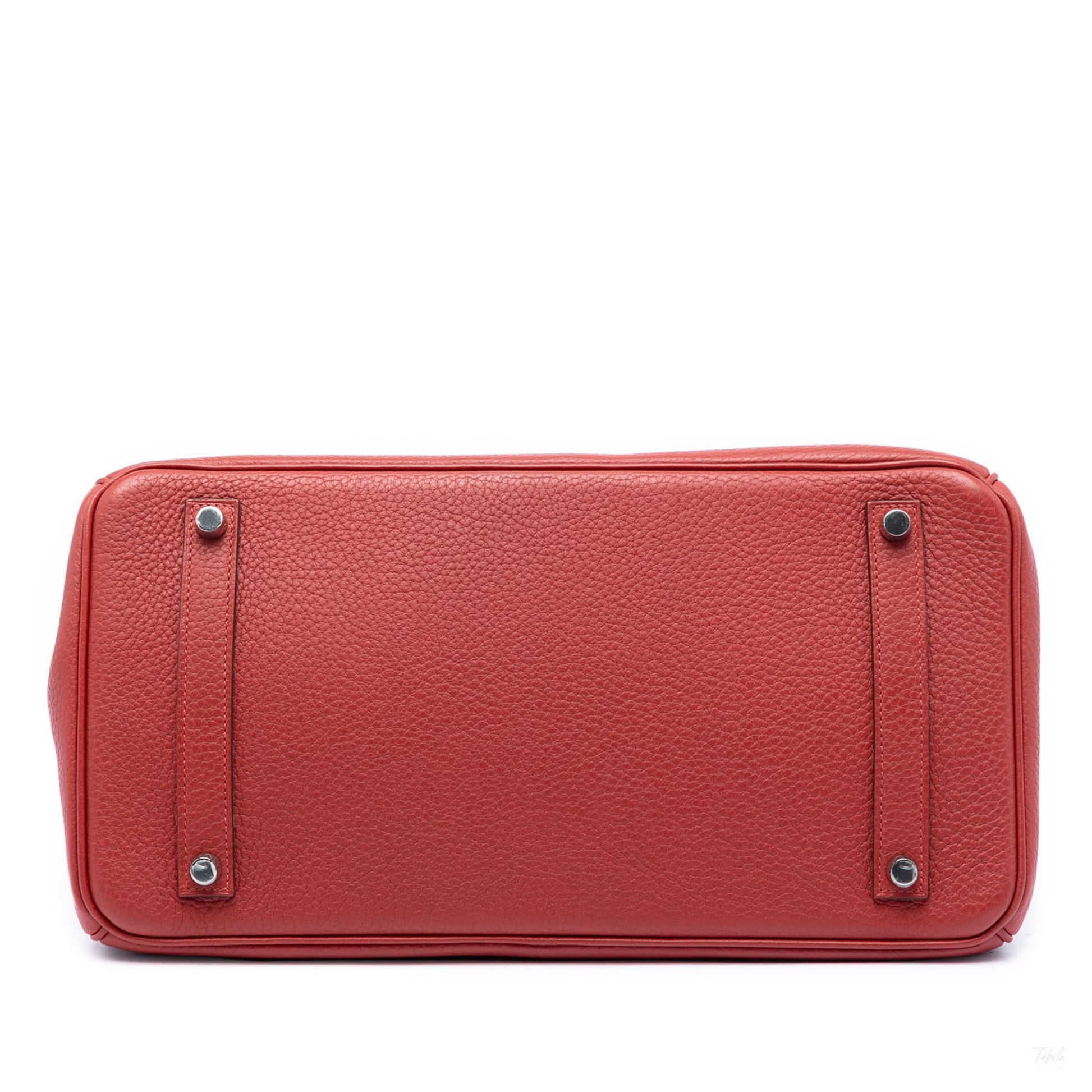 Second hand Hermes Birkin 35 Togo Leather Top - handle Bag Rouge Vif - Tabita Bags