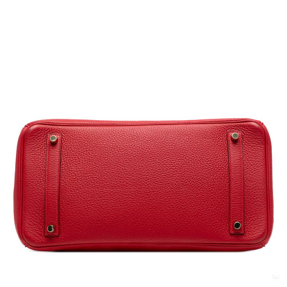 Second hand Hermes Birkin 35 Togo Leather Top - Handle Bag Rouge Vif - Tabita Bags