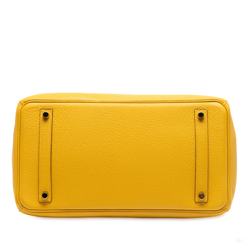 Second hand Hermes Birkin 35 Togo Leather Top - Handle Bag Soleil - Tabita Bags