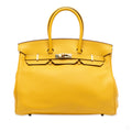 Second hand Hermes Birkin 35 Togo Leather Top - Handle Bag Soleil - Tabita Bags