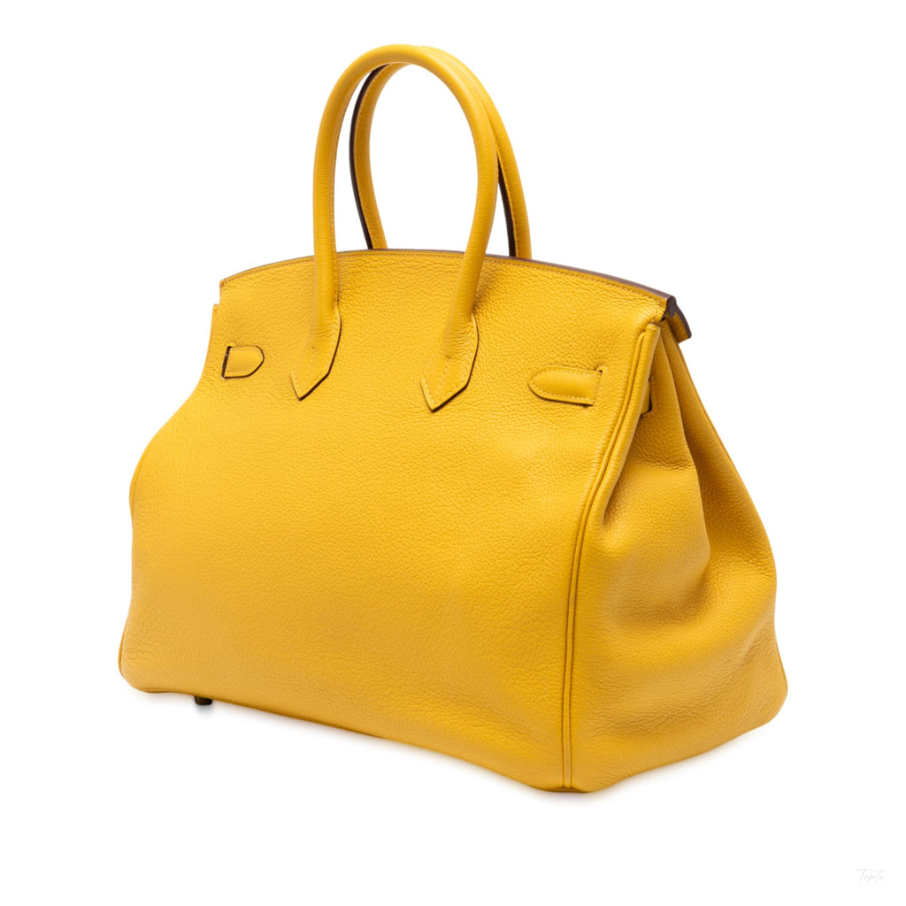 Second hand Hermes Birkin 35 Togo Leather Top - Handle Bag Soleil - Tabita Bags