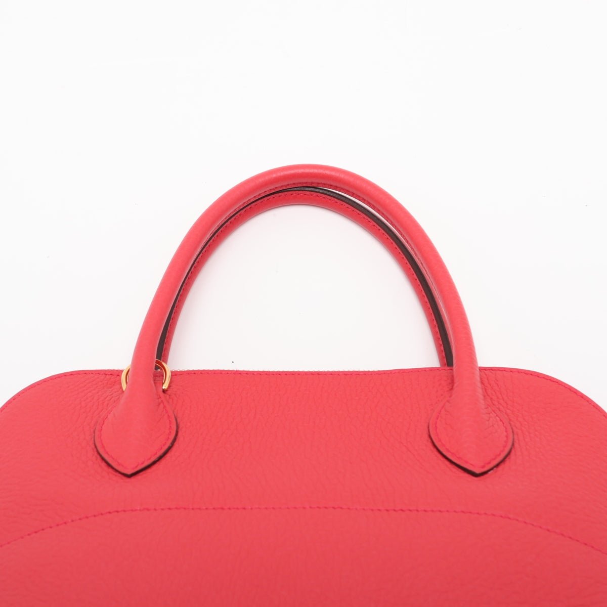 Second hand Hermes Bolide 31 Taurillon Clemence Leather Shoulder Bag Rouge de Coeur - Tabita Bags