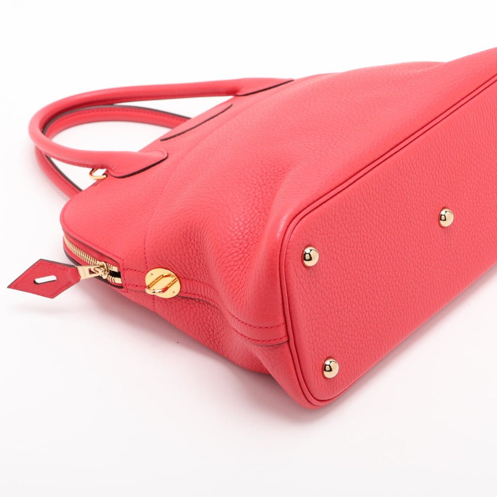 Second hand Hermes Bolide 31 Taurillon Clemence Leather Shoulder Bag Rouge de Coeur - Tabita Bags